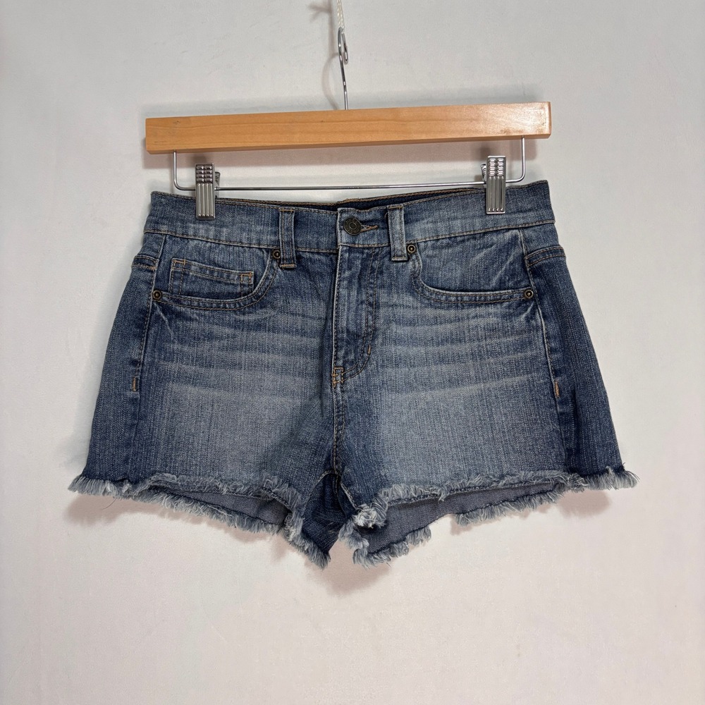 Mudd Denim Cut Off Shorts Juniors 5 Blue Frayed Hem Casual Summer Festival